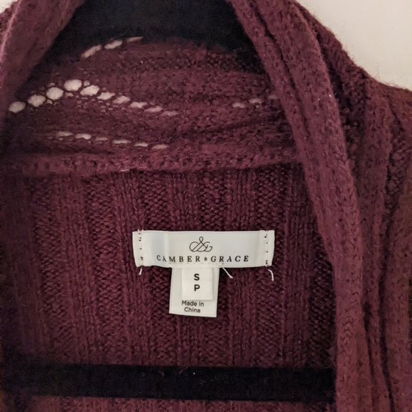Maroon red long cardigan - Picture 2 of 2